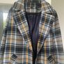 Double Breasted Blue Checked Design Coat Image 2