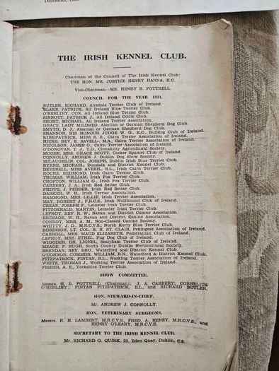Catalogues Of The 10th & 11th Irish Kennel Club Shows 1931-32. Plus To Stud Cards For Dogs. Paperbacks In Only Fair Condition.  See Photos For Same.