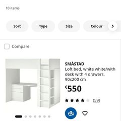 Ikea loft bed (no desk)