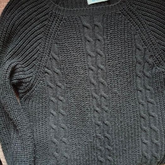 Blue Vanilla Black Cable Knit Midi Dress, ONE SIZE