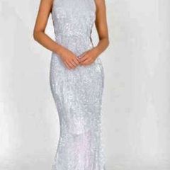 Amazing Sparkle Sequin Silver Dress