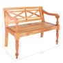 Batavia Bench 98 cm Solid Mahogany Wood Light Brown Image 6