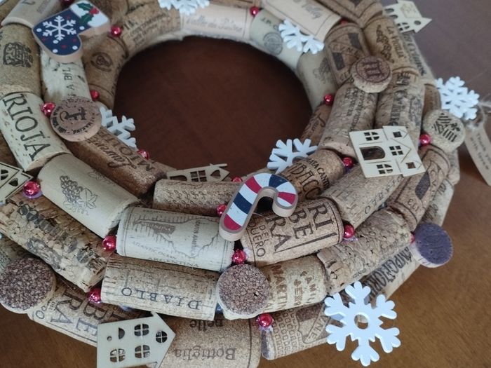 Recycled Wine Cork Wreath.