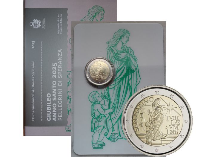San Marino 2 Euro Base Metals Brilliant Uncirculated Coin 2025 - Jubilee Holy Year 2025 Pilgrims of Hope