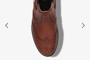 Carvela Kurt Geiger tan chelsea brogue ankle 100 leather boots straps 5
