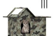 Cat House Weatherproof, Large Feral Cat House for Winter, Collapsible Outdoor Cats Shelter in Winter with Door and Soft Mat, Easy to Assemble