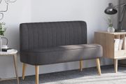 2-Seater Sofa, Soft Padding, Easy-Care Cover, up to 220 kg, 117 x 56.5 x 77 cm, Dark Grey