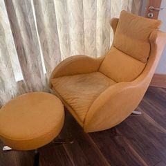 Swivel and Rocking Armchair - Ciervo Leather