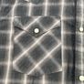 AllSaints Frontier Shirt Medium Grey Plaid - Long Sleeve - Pearl Snap Image 6