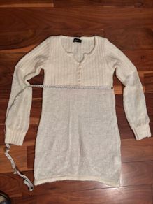 White Wool Tunic Dress Elegant Fit, brand Vero Moda