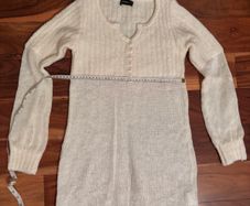 White Wool Tunic Dress Elegant Fit, brand Vero Moda
