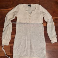 White Wool Tunic Dress Elegant Fit, brand Vero Moda