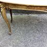 Vintage big oval marble top coffee table on metal base Image 5