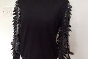 Stunning Quiz Black Jumper see through detailed arms size L includes post