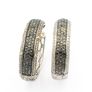 Cubic Zirconia Pave Sterling Silver Stud Earrings Image 2