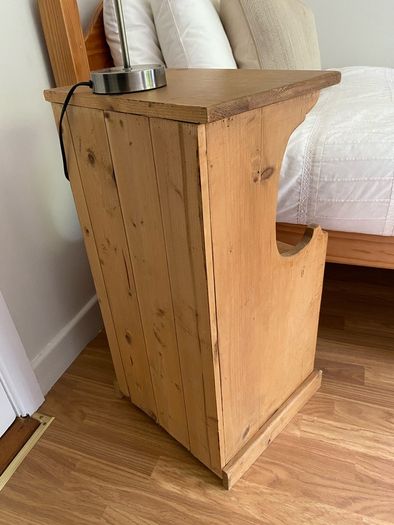 Rustic solid pine bedside locker