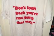 H&amp;M Cream and Red Don't look back you're not going that way T-Shirt