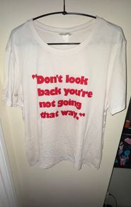 H&M Cream and Red Don't look back you're not going that way T-Shirt