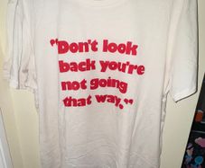 H&M Cream and Red Don't look back you're not going that way T-Shirt