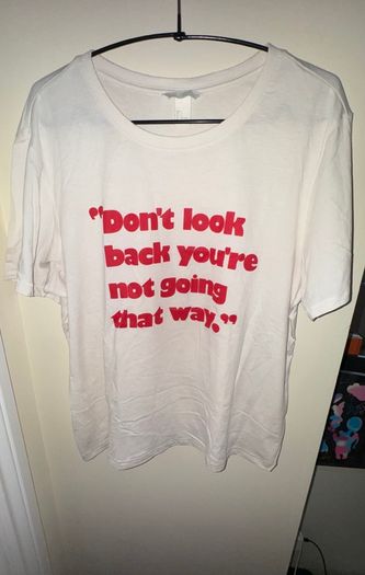 H&M Cream and Red Don't look back you're not going that way T-Shirt