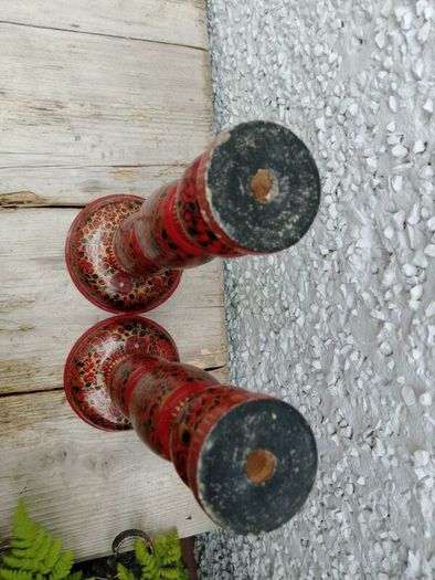 Pair lacquer work candle holders ?