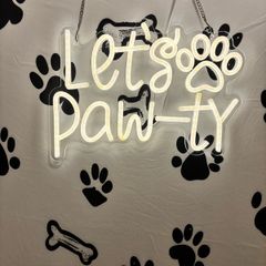 Let's Pawty Neon Sign