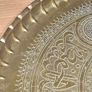 Middle Eastern Extra Large Brass Tray Arabic Calligraphy with Fine Incised Engravings Image 6