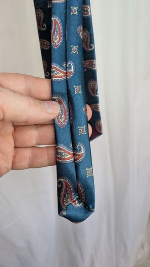 Christian Dior Monsieur Tie Blue Paisley Silk Vintage Designer Mens Necktie