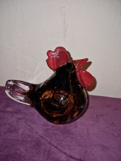 Hand blown glass Hen figure