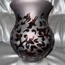 Large Frosted Glass Amethyst vase Image 4