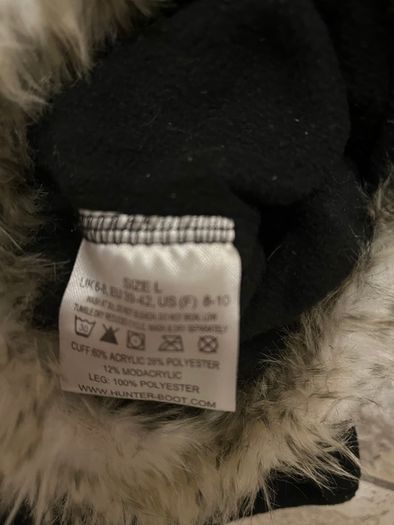 New Pair Hunter Wellie Socks With Fur Cuffs