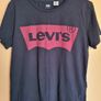 womens LEVIS Logo t shirt black and red Size Large Image 2