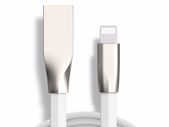 White 1m Zinc Alloy Data Sync / Lightning USB Cable for iPhone 7 6 6s Plus 5