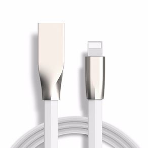 White 1m Zinc Alloy Data Sync / Lightning USB Cable for iPhone 7 6 6s Plus 5