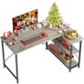 L Shaped Desk Small Corner Desk with Shelves 120CM Reversible Computer Desk Writing Table with Bookshelf for Home Office Small Space LOTS OF COLOURS AVAILABLE, SEE PHOTOS (FREE POSTAGE) Image 2