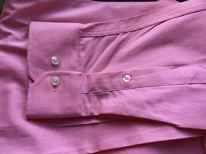 Paul Costelloe Mens Pink Long sleeve cotton shirt size L includes postage