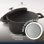 Casserole Dish With Lid, Medium 4L/24 cm, Lightweight Cast Aluminium, Induction Hob And Oven Safe, Black Image 6