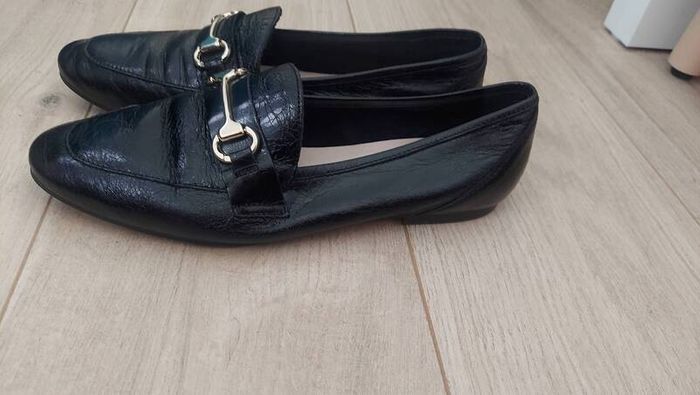 Black Leather Loafers, Office, size 7