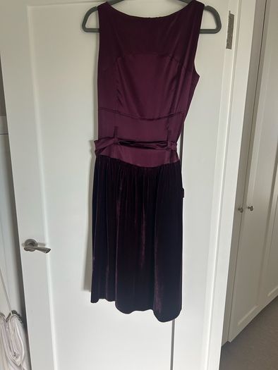 Quin and Donnelly Velvet and silk dress Aubergine/purple colour