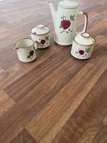 Vintage hand painted coffee set