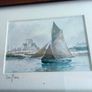 5 Different itmes-1- Framed French print of fishing boat the other is salling boat one village barflair in normanedy 28.00 euro. and 4 sliver photo frames prieced separtly Image 3