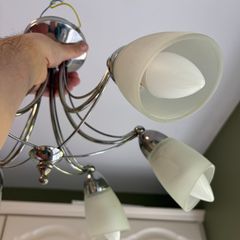 Ceiling Lights 1 Chrome + 2 Bronze incl. bulbs