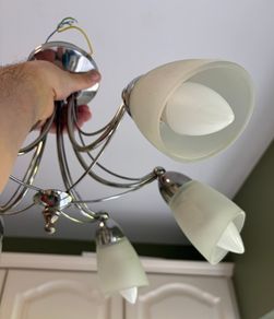 Ceiling Lights 1 Chrome + 2 Bronze incl. bulbs