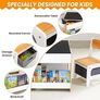 Kids Table and Chair Set, 4 in 1 Toddler Desk with Storage Drawer, Wooden Activity Table for 2 in 1 Detachable Tabletop,Bookshelf, Suitable for Classroom, Home, Nursery, Playroom Image 5