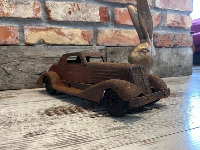vintage Fire Chief Toy Car 38 cm
