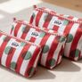 Brand New 3-Piece Hand-Block Print Quilted Cosmetic Bag Set, Nesting Travel Pouches, Cotton Toiletry Organiser Image 7