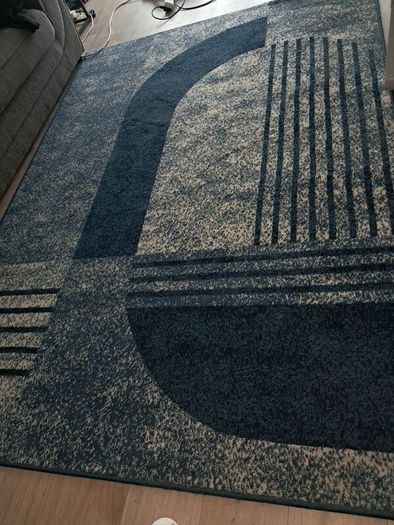 navy/ cream large rug 160x 230