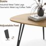 Modern Oval Coffee Table Oak Simple Center Table  Scandinavian Image 4