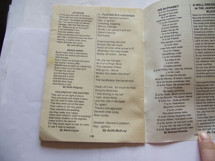 Poetry booklet 'The Poets Corner; Ireland of Poetry'