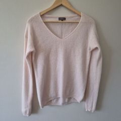 N Peal Pink V Neck Cashmere Jumper Sz M J1